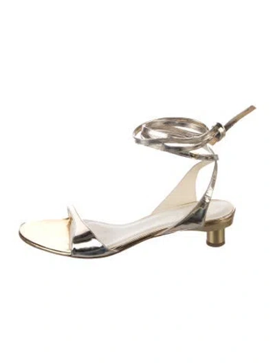 Pre-owned Tibi Leather Sandals In Gold