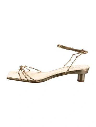 Pre-owned Tibi Leather Sandals In Gold