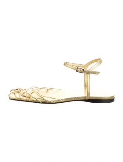 Pre-owned Tibi Leather Sandals In Gold
