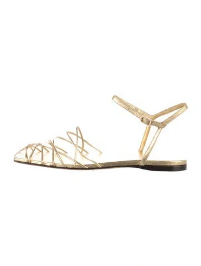 Pre-owned Tibi Leather Sandals In Gold
