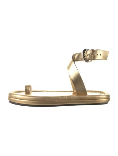 Pre-owned Tibi Leather Sandals In Gold/metallic