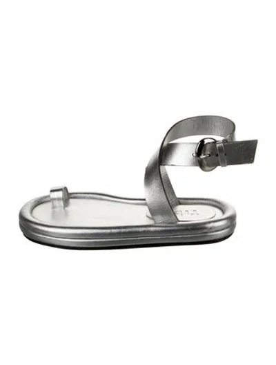 Pre-owned Tibi Leather Sandals In Gray
