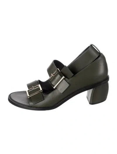 Pre-owned Tibi Leather Sandals In Green