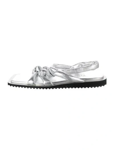 Pre-owned Tibi Leather Sandals In Metallic/silver