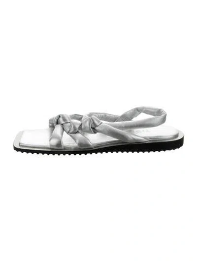 Pre-owned Tibi Leather Sandals In Metallic/silver