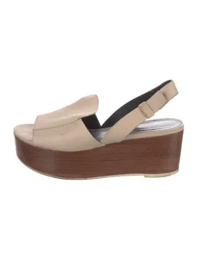 Pre-owned Tibi Leather Sandals In Neutrals
