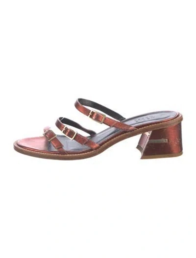Pre-owned Tibi Leather Sandals In Orange/red