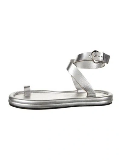 Pre-owned Tibi Leather Sandals In Silver