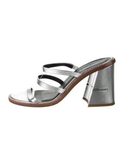 Pre-owned Tibi Leather Sandals In Silver