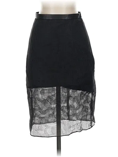 Pre-owned Tibi Leather Skirt In Black