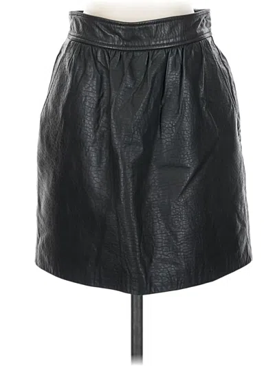 Pre-owned Tibi Leather Skirt In Black