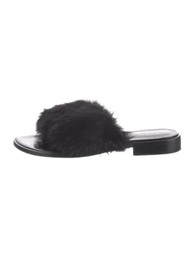Pre-owned Tibi Leather Slides In Black