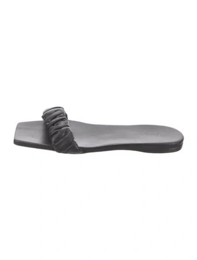 Pre-owned Tibi Leather Slides In Black