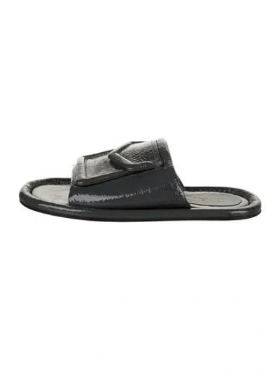 Pre-owned Tibi Leather Slides In Black