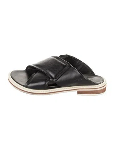 Pre-owned Tibi Leather Slides In Black