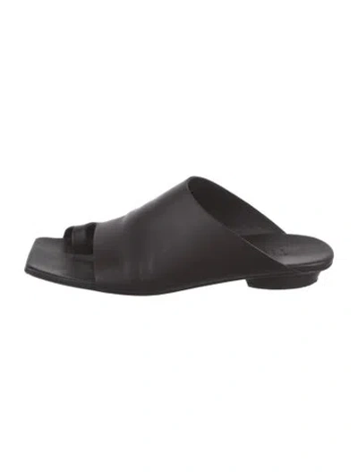 Pre-owned Tibi Leather Slides In Black