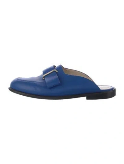 Pre-owned Tibi Leather Slides In Blue