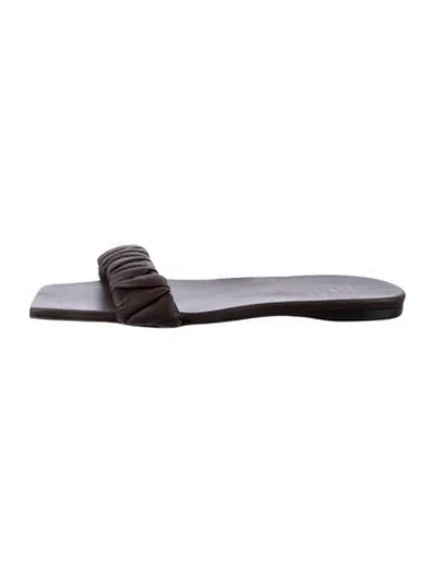 Pre-owned Tibi Leather Slides In Brown