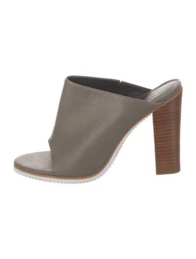 Pre-owned Tibi Leather Slides In Neutral