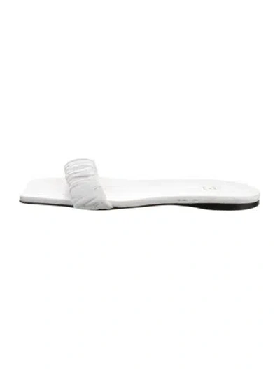Pre-owned Tibi Leather Slides In White