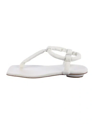 Pre-owned Tibi Leather Slides In White
