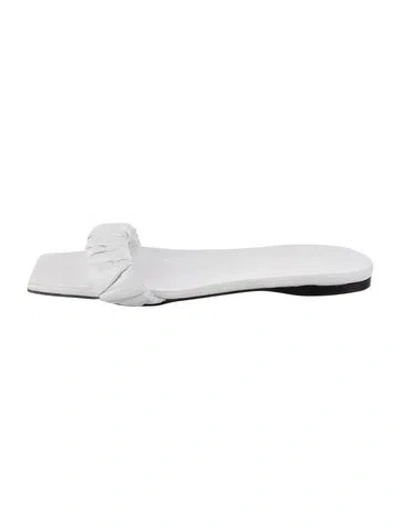 Pre-owned Tibi Leather Slides In White