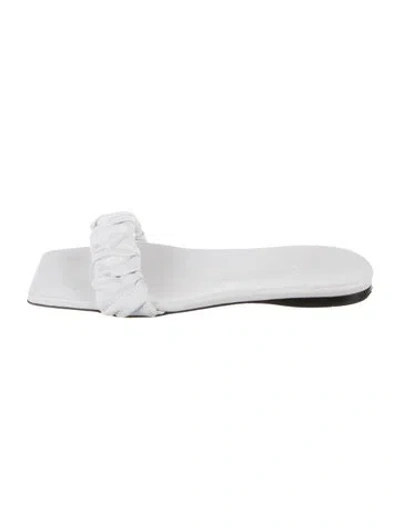 Pre-owned Tibi Leather Slides In White