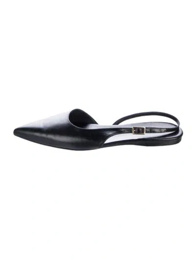 Pre-owned Tibi Leather Slingback Flats In Black