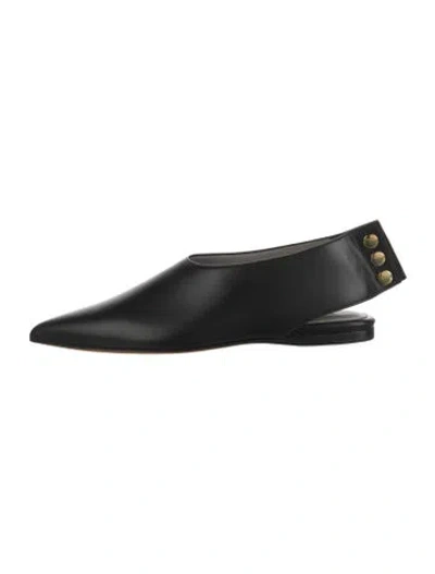 Pre-owned Tibi Leather Slingback Flats In Black