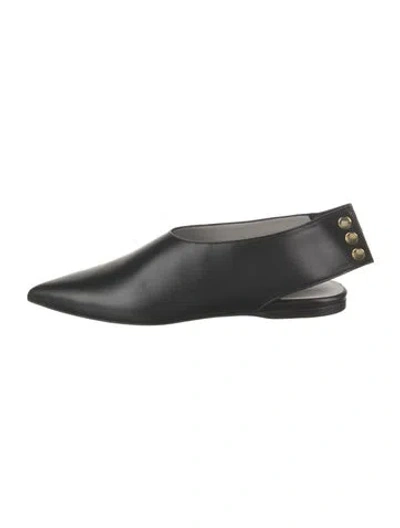 Pre-owned Tibi Leather Slingback Flats In Black