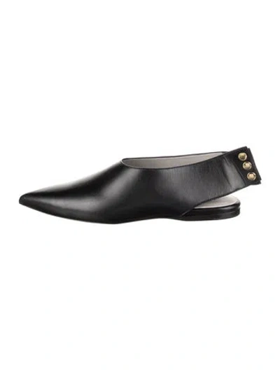 Pre-owned Tibi Leather Slingback Flats In Black
