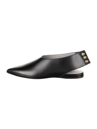 Pre-owned Tibi Leather Slingback Flats In Black