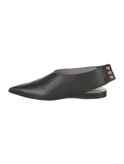 Pre-owned Tibi Leather Slingback Flats In Black