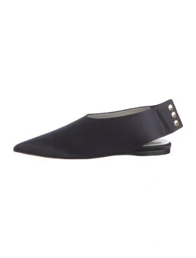 Pre-owned Tibi Leather Slingback Flats W/ Tags In Blue