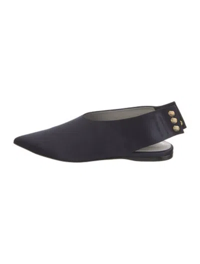 Pre-owned Tibi Leather Slingback Flats W/ Tags In Blue