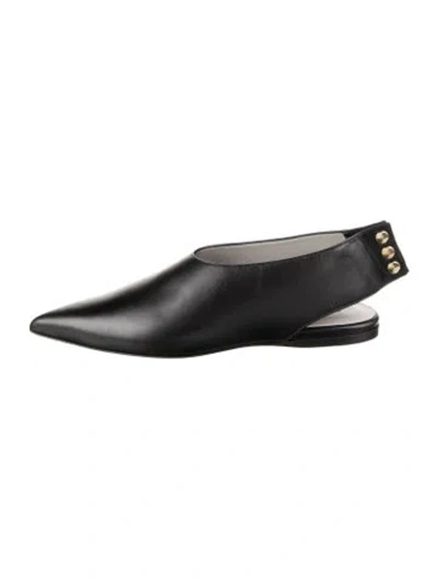 Pre-owned Tibi Leather Slingback Flats In White