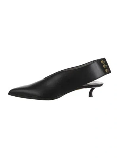 Pre-owned Tibi Leather Slingback Pumps In Black