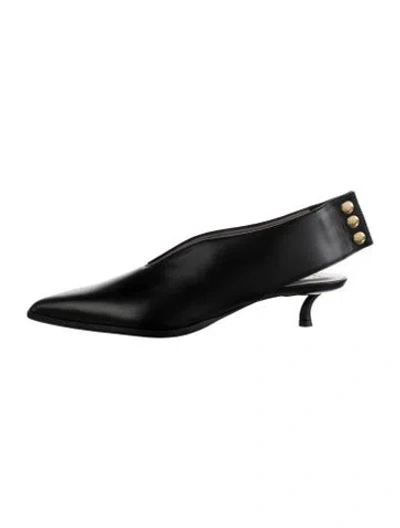 Pre-owned Tibi Leather Slingback Pumps In Black