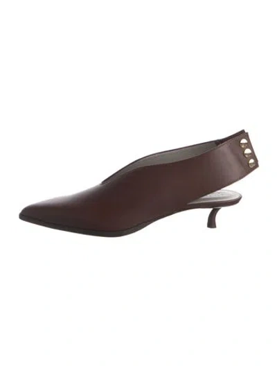 Pre-owned Tibi Leather Slingback Pumps In Brown