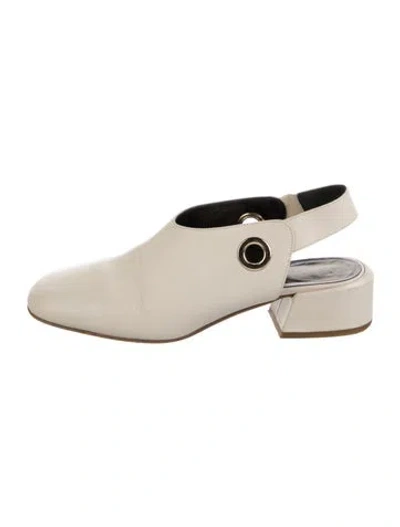 Pre-owned Tibi Leather Slingback Pumps In Neutral