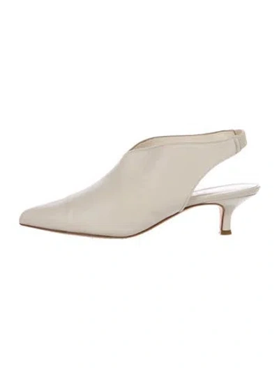 Pre-owned Tibi Leather Slingback Pumps In Neutral