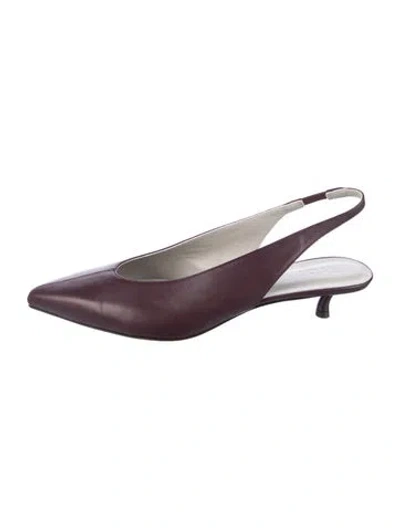 Pre-owned Tibi Leather Slingback Pumps In Purple
