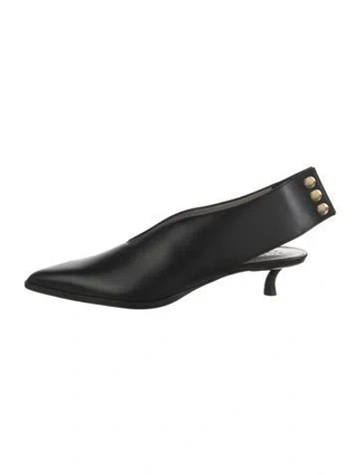 Pre-owned Tibi Leather Slingback Pumps W/ Tags In Black
