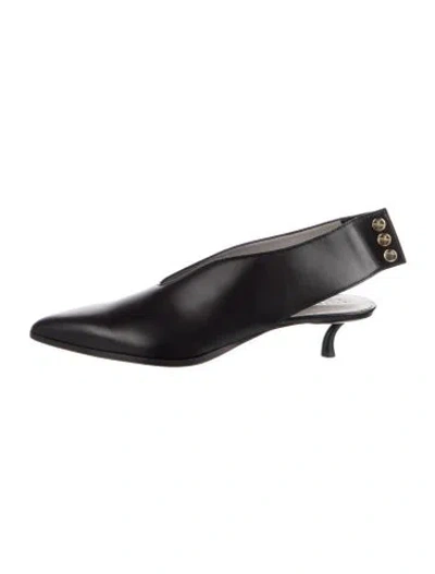 Pre-owned Tibi Leather Slingback Pumps W/ Tags In Black