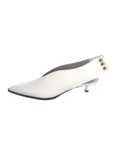 Pre-owned Tibi Leather Slingback Pumps W/ Tags In White