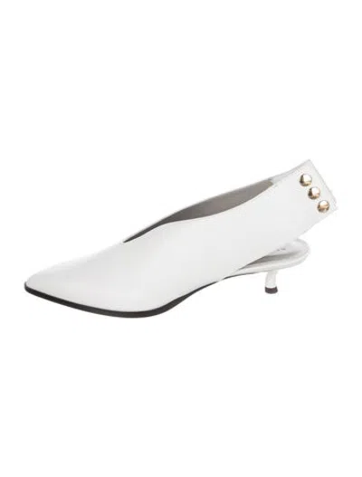 Pre-owned Tibi Leather Slingback Pumps W/ Tags In White