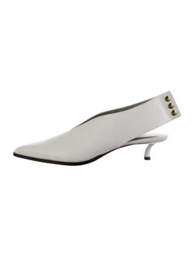 Pre-owned Tibi Leather Slingback Pumps In White