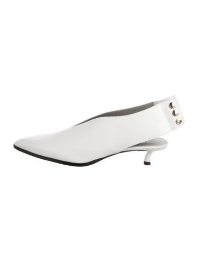Pre-owned Tibi Leather Slingback Pumps In White