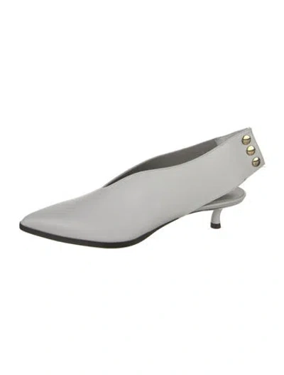 Pre-owned Tibi Leather Slingback Pumps In White