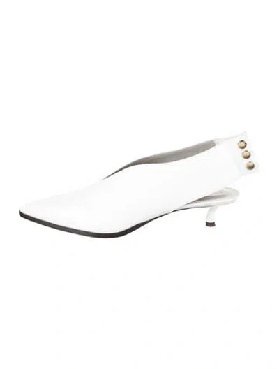 Pre-owned Tibi Leather Slingback Pumps In White